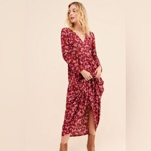 FREE PEOPLE Tiers Of Joy Plum Floral Print Maxi Dress
Burgundy Pink Floral Small